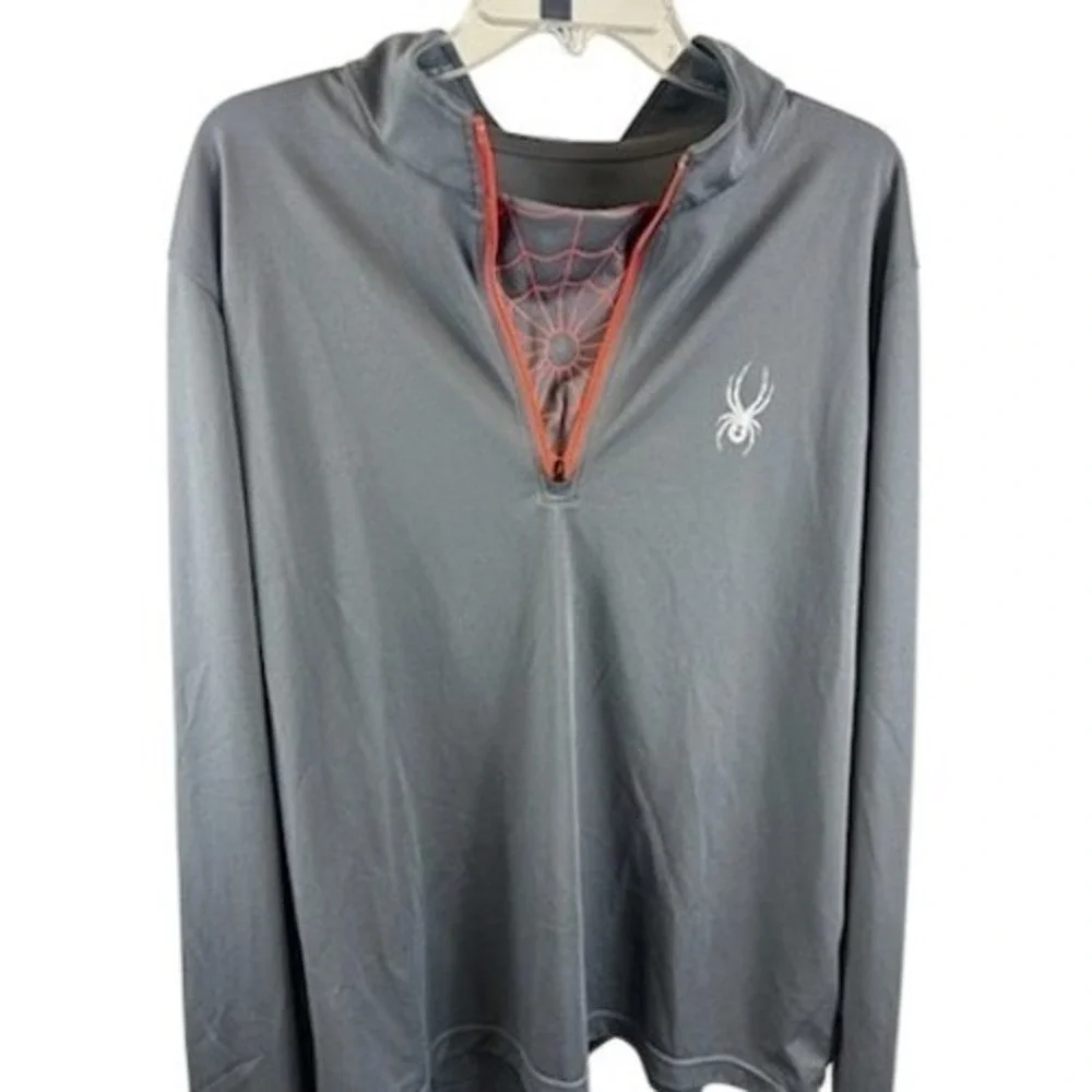 Spyder Web Gray Pullover Long Sleeve Athletic Shirt Activewear Men's Size XXL